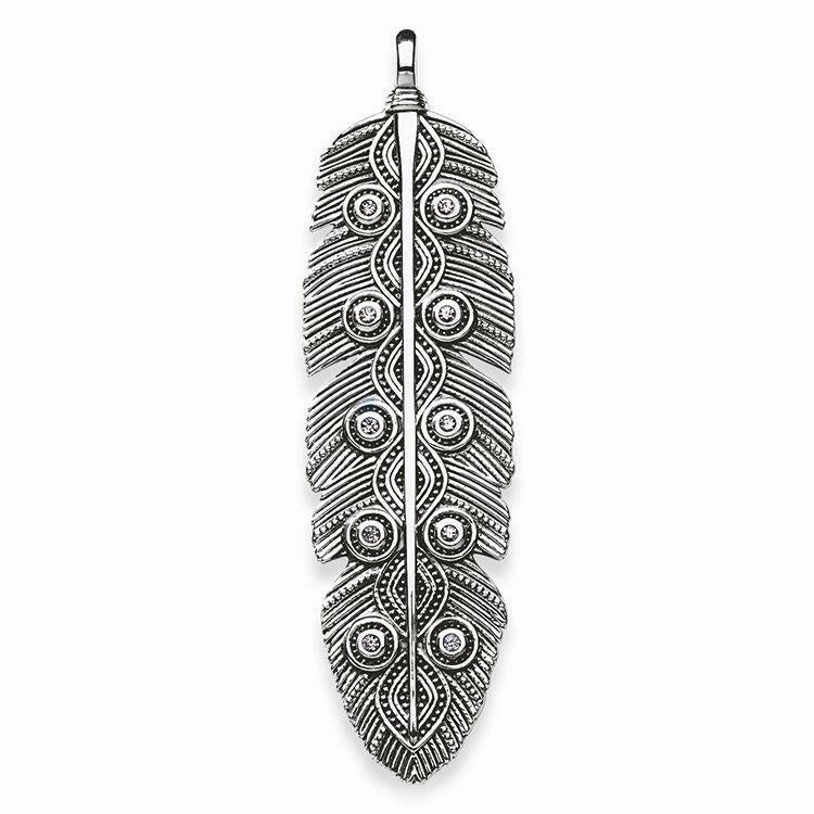Thomas Sabo Glam And Soul Sterling Silver Zirconia Feather Pendant D