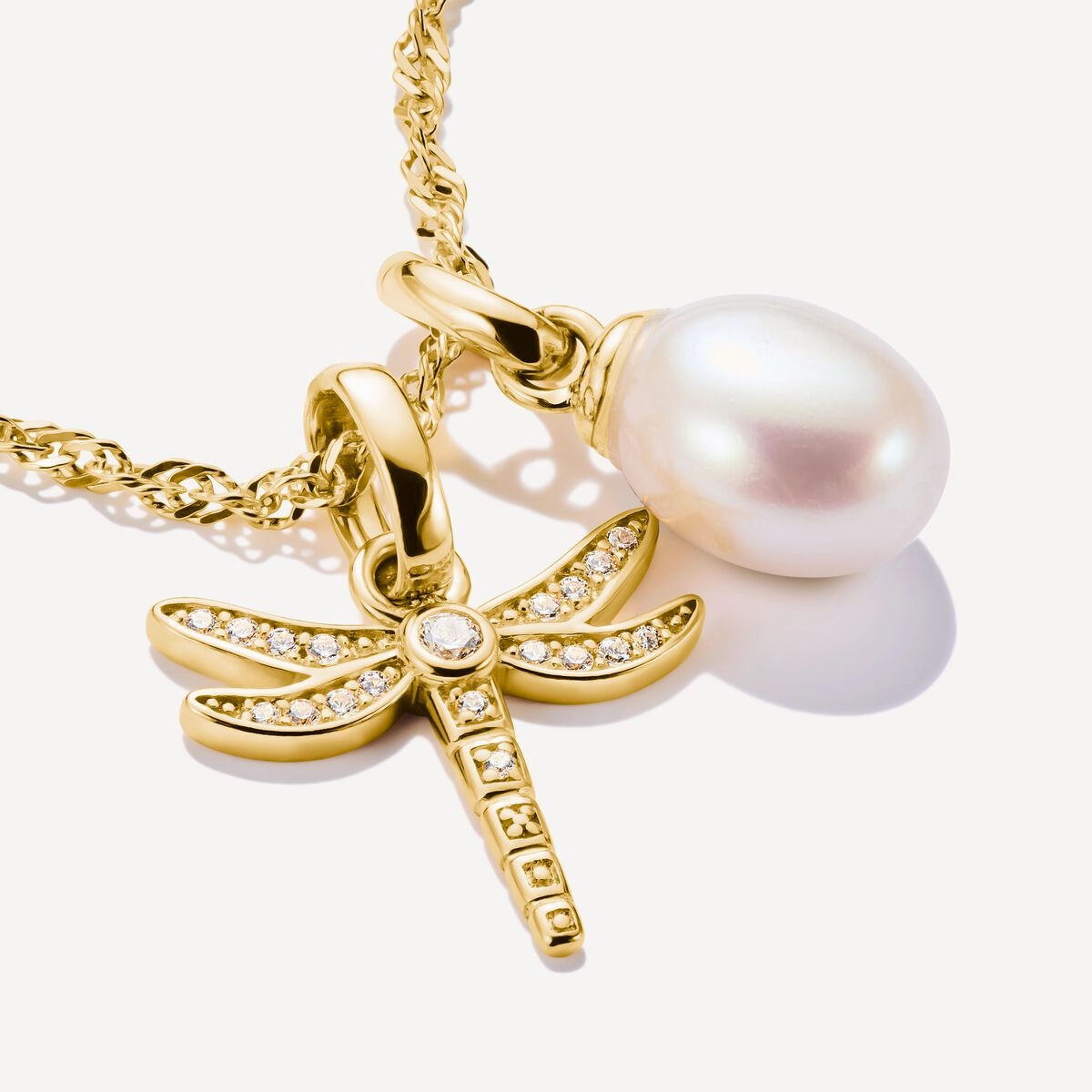 Thomas Sabo Gold Plated Freshwater Pearl Connect Charm
