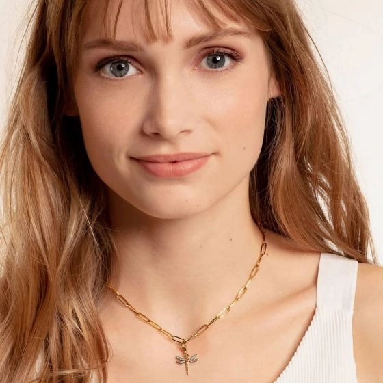 Thomas Sabo Gold Plated Multi-Stone Dragonfly Pendant Charm