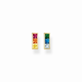 Thomas Sabo Gold Plated Sterling Silver Colourful Stone Stud Earrings