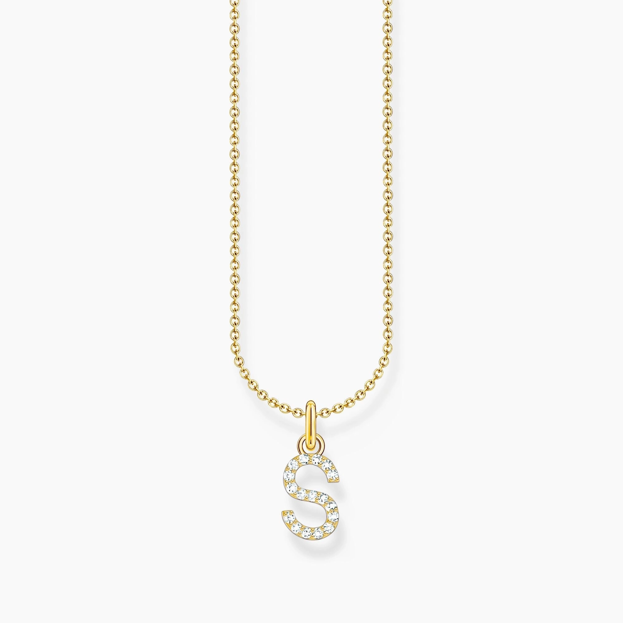 Thomas Sabo Gold Plated Sterling Silver Letter S Necklace