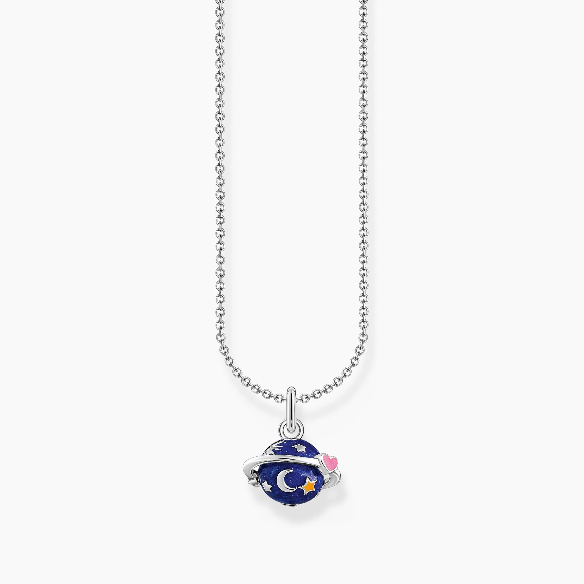 Thomas Sabo Gold Plated Sterling Silver Saturn Enamel Necklace