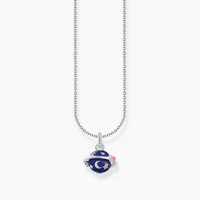 Thomas Sabo Gold Plated Sterling Silver Saturn Enamel Necklace