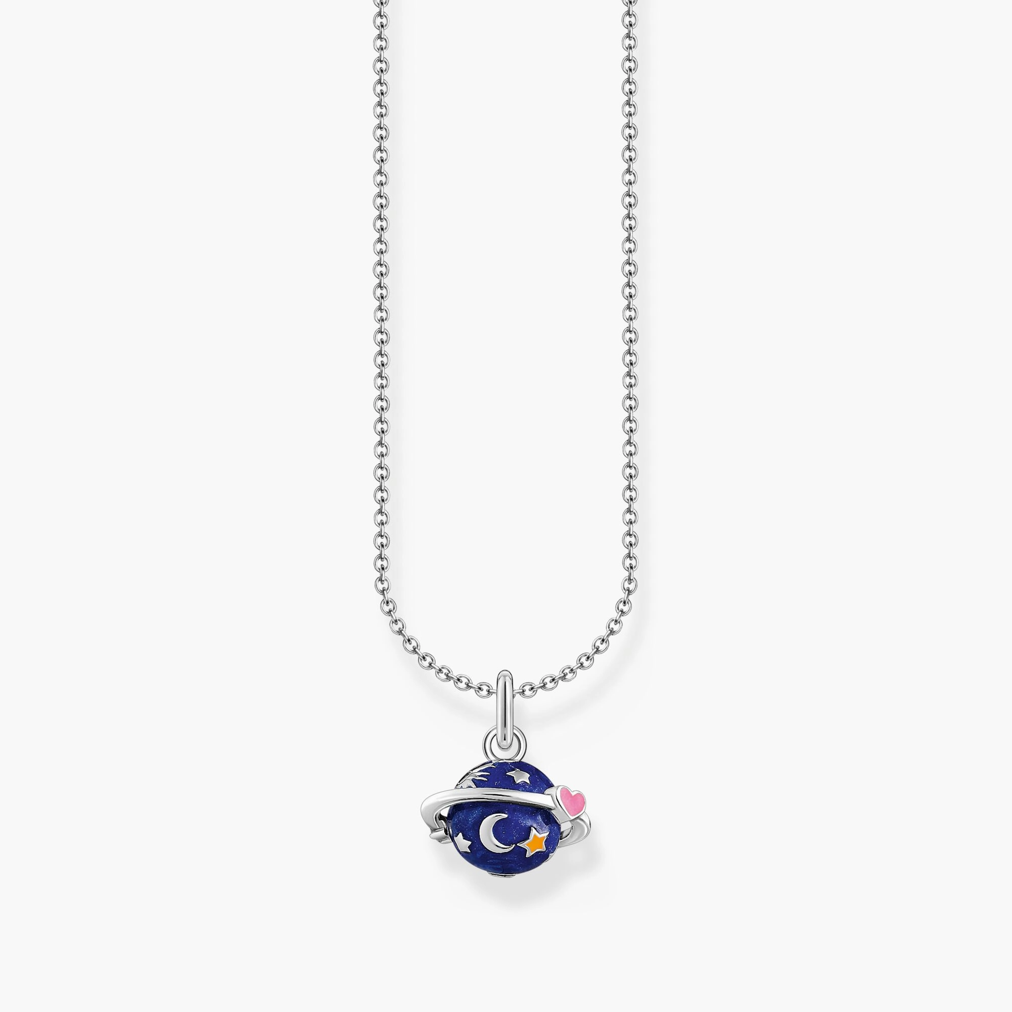 Thomas Sabo Gold Plated Sterling Silver Saturn Enamel Necklace