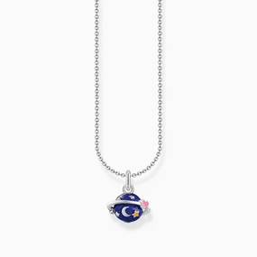 Thomas Sabo Gold Plated Sterling Silver Saturn Enamel Necklace