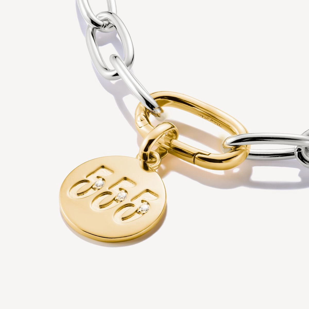 Thomas Sabo Gold Plated White Zirconia Angel Number '555' Connect Charm