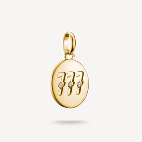 Thomas Sabo Gold Plated White Zirconia Angel Number '777' Connect Charm