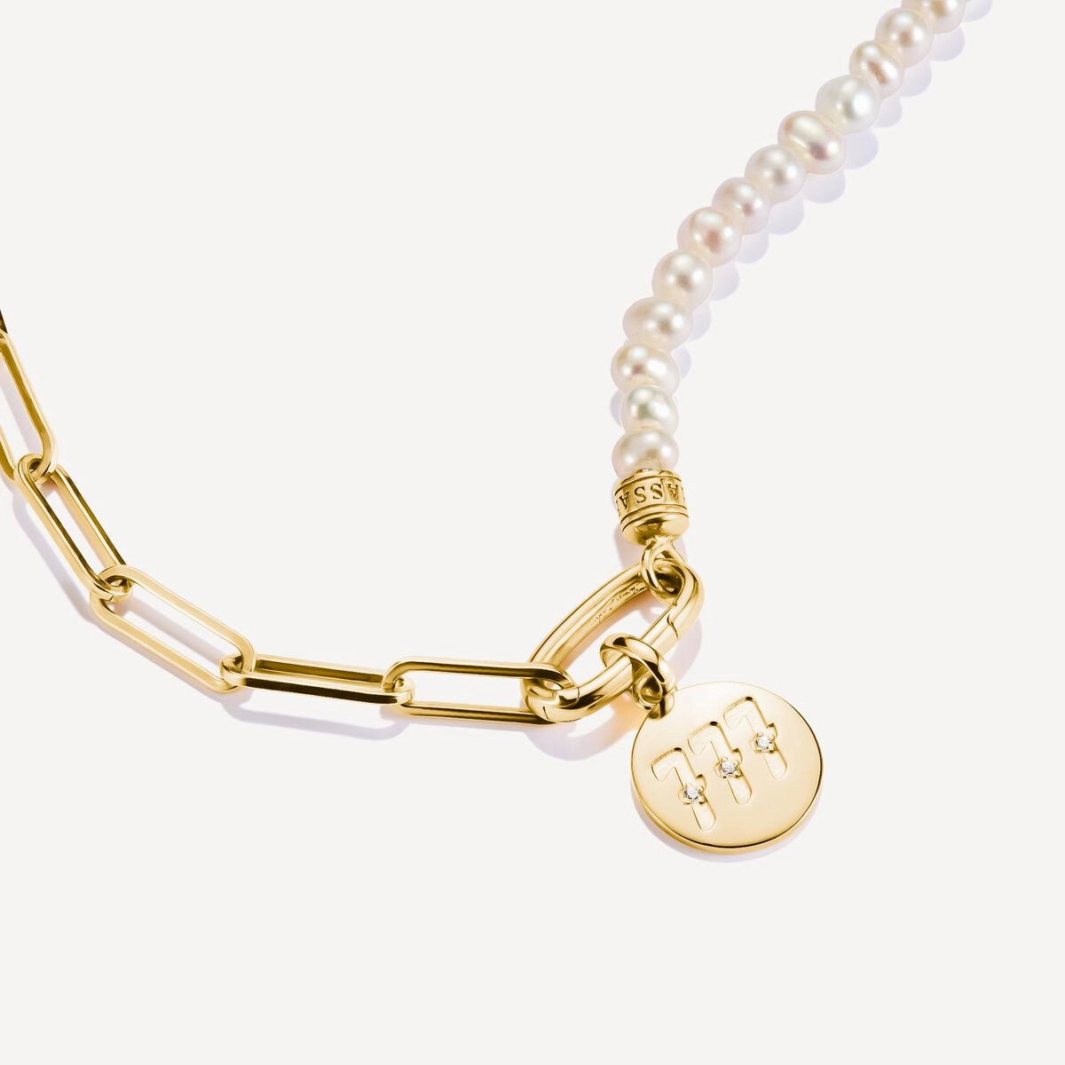 Thomas Sabo Gold Plated White Zirconia Angel Number '777' Connect Charm