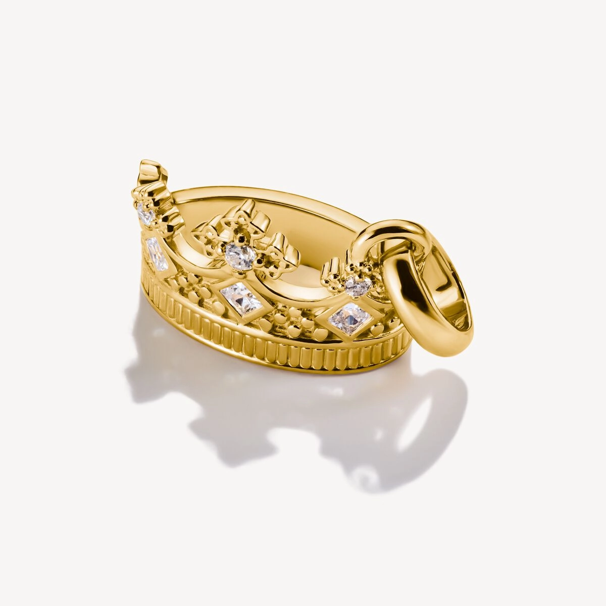Thomas Sabo Gold Plated White Zirconia Crown Connect Charm