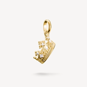 Thomas Sabo Gold Plated White Zirconia Crown Connect Charm