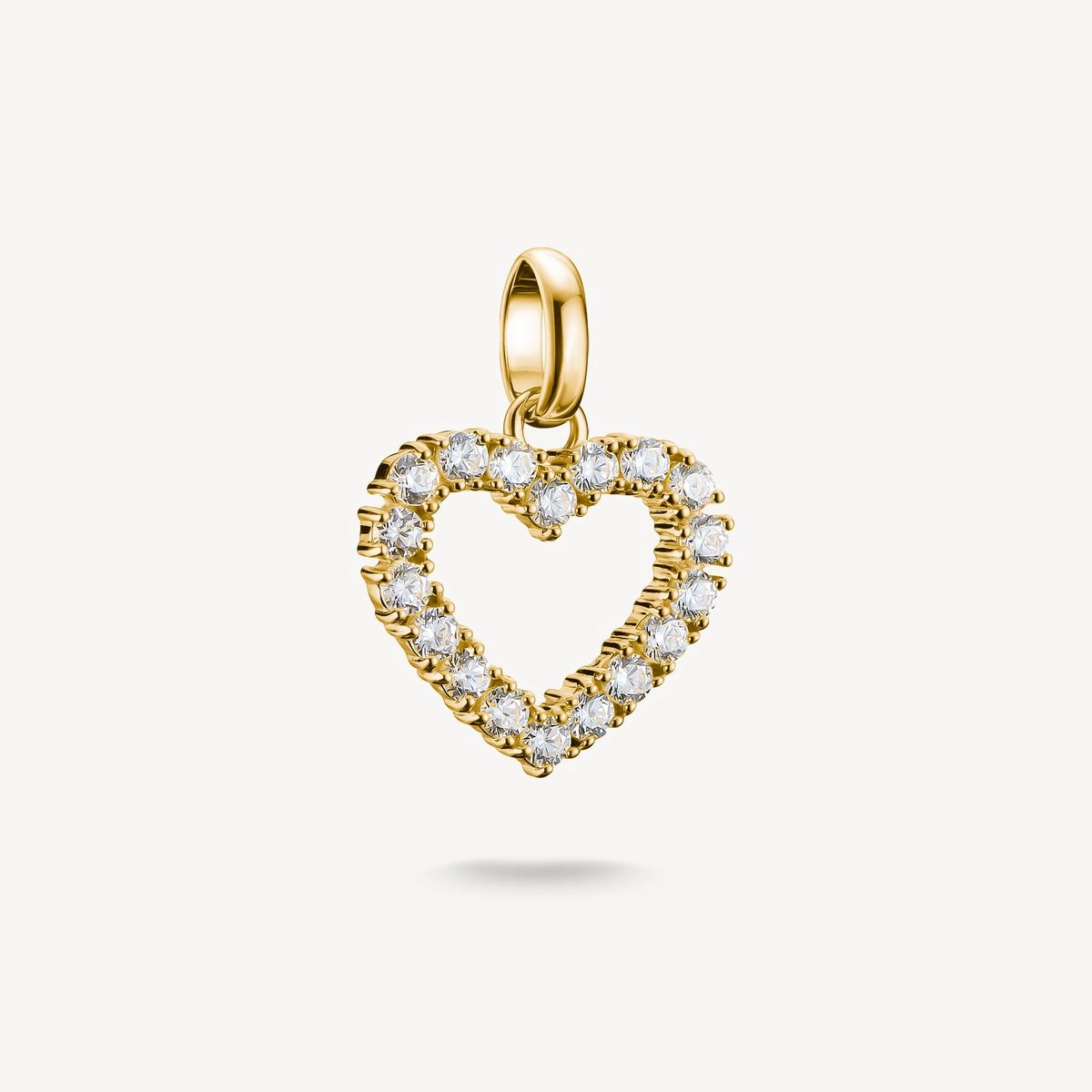 Thomas Sabo Gold Plated White Zirconia Heart Connect Charm