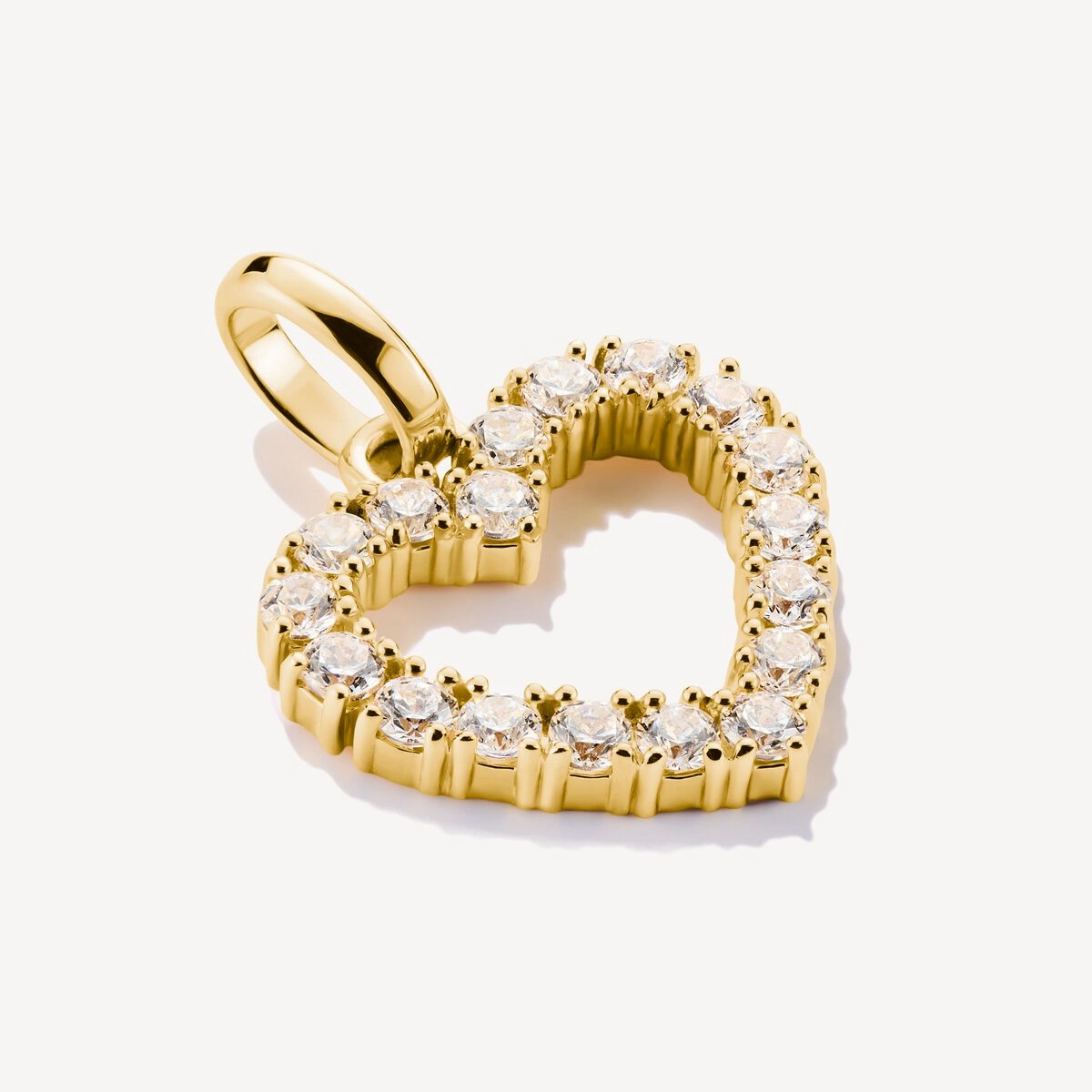 Thomas Sabo Gold Plated White Zirconia Heart Connect Charm
