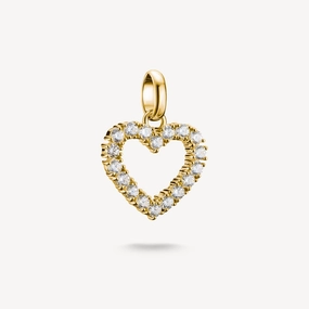 Thomas Sabo Gold Plated White Zirconia Heart Connect Charm