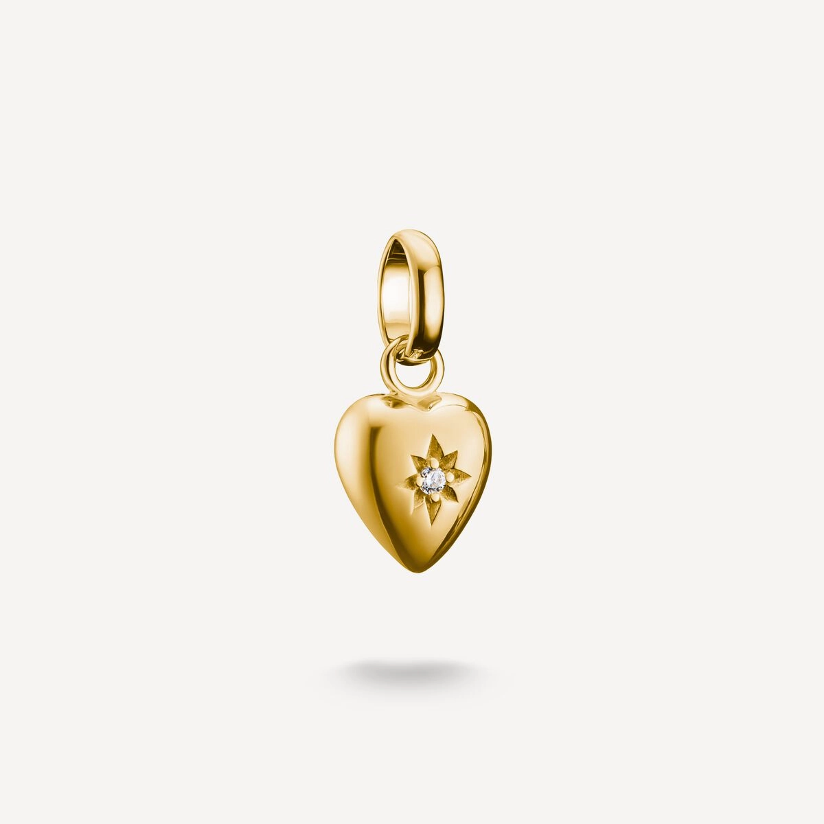 Thomas Sabo Gold Plated White Zirconia Heart With Star Connect Charm