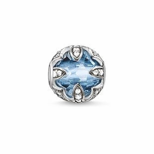 Thomas Sabo Karma Beads Sterling Silver Blue Spinel Lotus Charm
