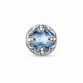 Thomas Sabo Karma Beads Sterling Silver Blue Spinel Lotus Charm