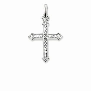 Thomas Sabo Karma Beads Sterling Silver White Zirconia Cross Pendant