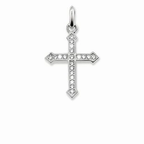 Thomas Sabo Karma Beads Sterling Silver White Zirconia Cross Pendant
