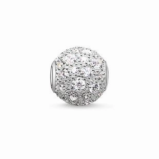 Thomas Sabo Karma Beads Sterling Silver White Zirconia Crushed Charm