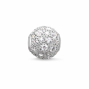 Thomas Sabo Karma Beads Sterling Silver White Zirconia Crushed Charm
