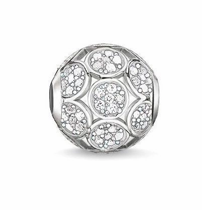 Thomas Sabo Karma Beads Sterling Silver White Zirconia Sparkling Circles Charm D