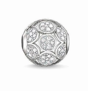 Thomas Sabo Karma Beads Sterling Silver White Zirconia Sparkling Circles Charm D