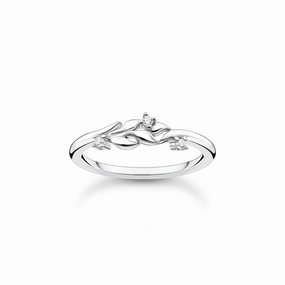 Thomas Sabo Leaves Sterling Silver White Stone Ring D