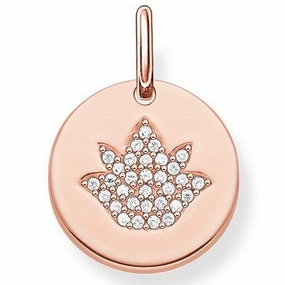 Thomas Sabo Love Bridge Rose Gold Lotus Disc Pendant D