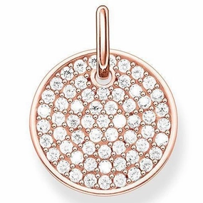 Thomas Sabo Love Bridge Rose Gold White Zirconia Sparkling Circles Disc Pendant D