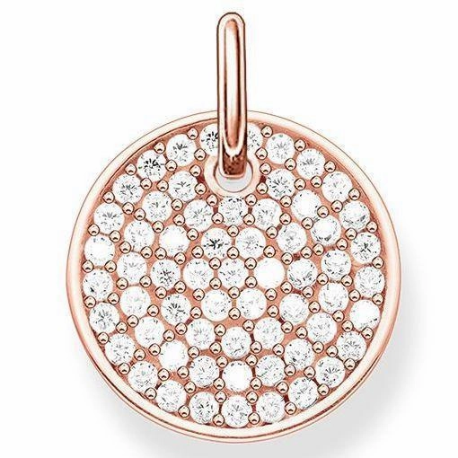 Thomas Sabo Love Bridge Rose Gold White Zirconia Sparkling Circles Disc Pendant D
