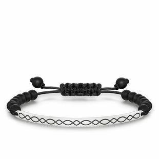 Thomas Sabo Love Bridge Silver And Black Obsidian Bracelet D