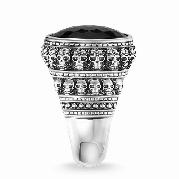 Thomas Sabo Rebel At Heart Sterling Silver Black Onyx Skull Ring