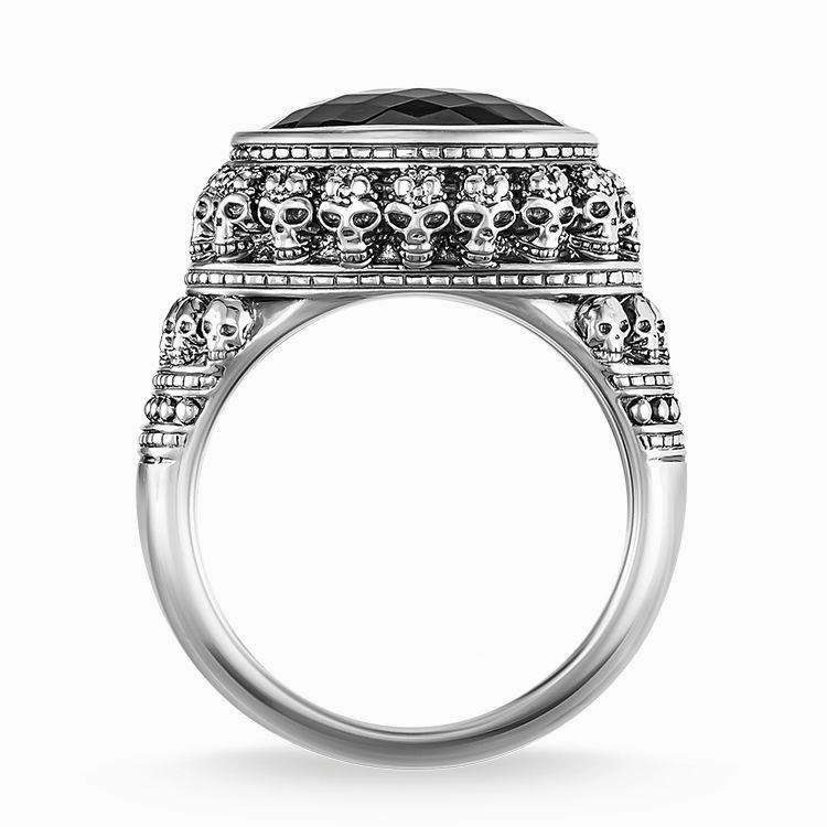 Thomas Sabo Rebel At Heart Sterling Silver Black Onyx Skull Ring