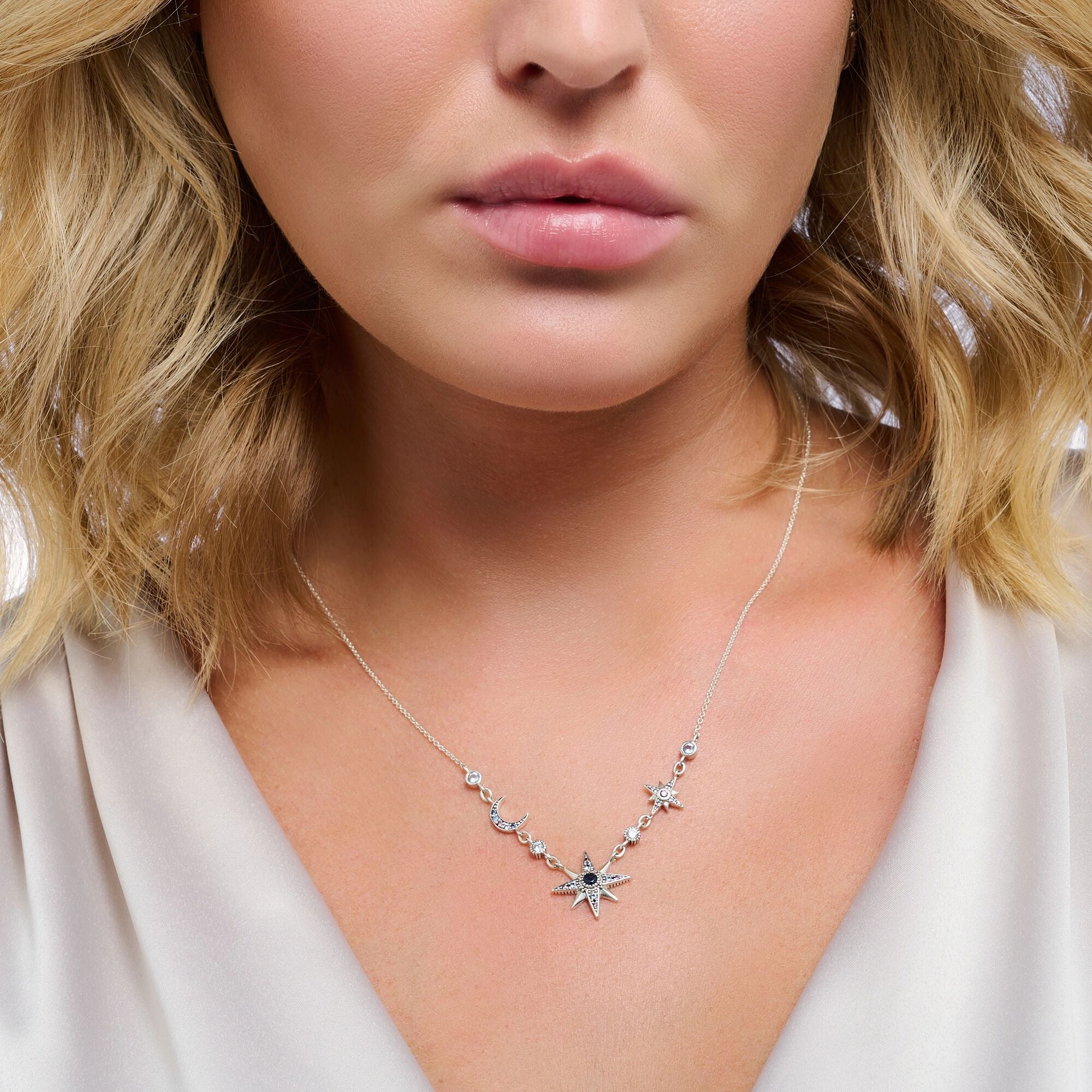Thomas Sabo Royalty Sterling Silver Star and Moon Necklace