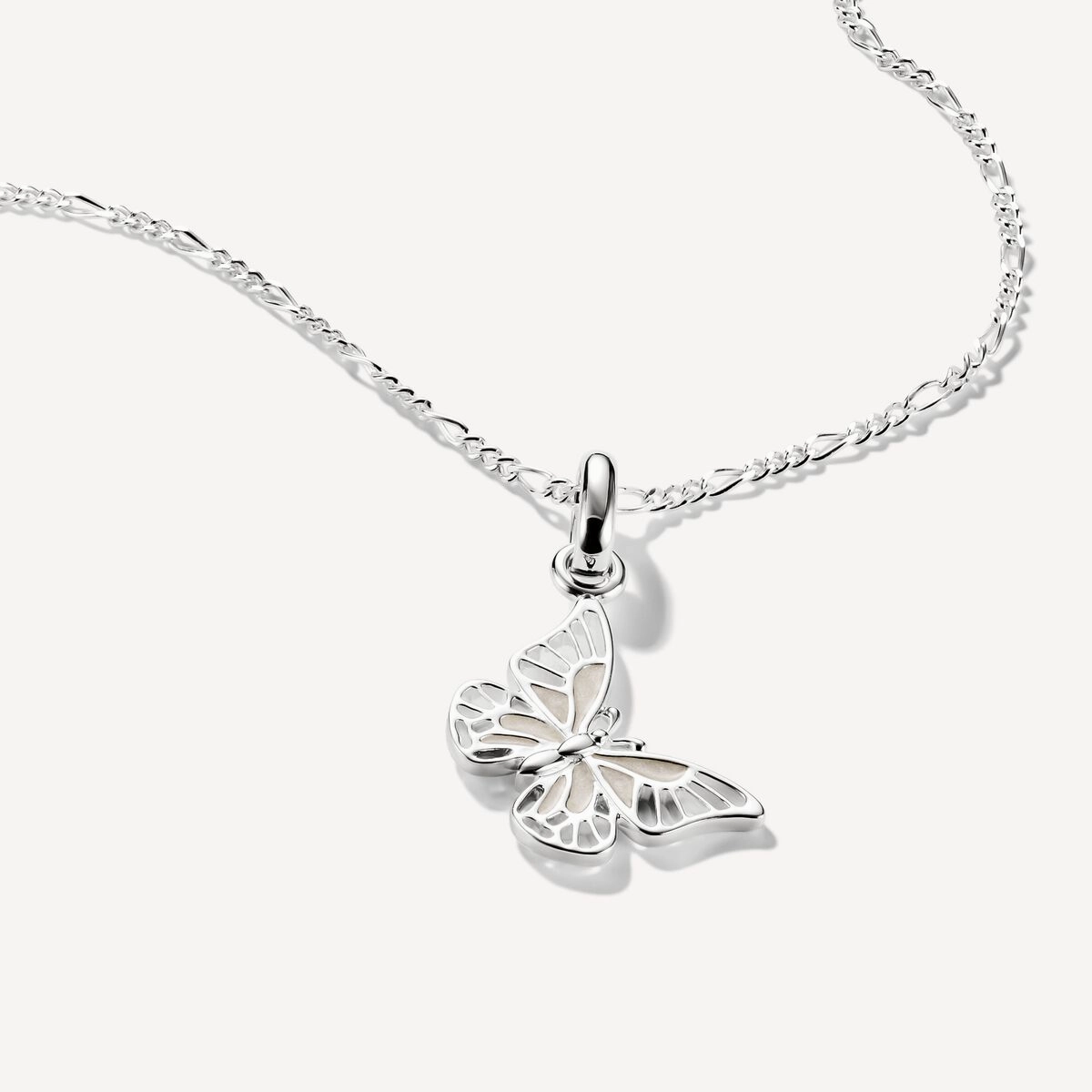 Thomas Sabo Sterling Silver and White Enamel Butterfly Connect Charm