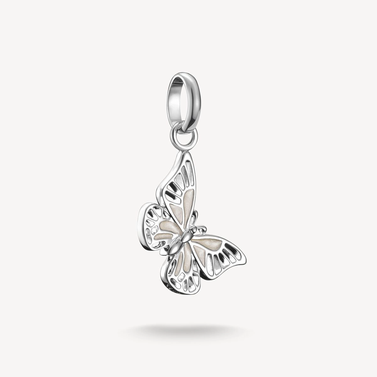Thomas Sabo Sterling Silver and White Enamel Butterfly Connect Charm