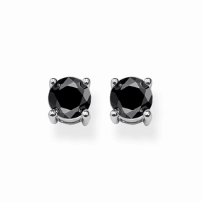 Thomas Sabo Sterling Silver Black Zirconia Stud Earrings