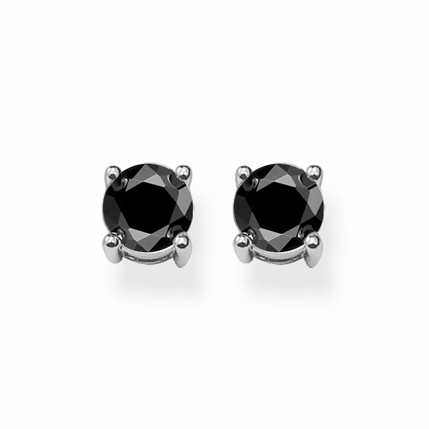Thomas Sabo Sterling Silver Black Zirconia Stud Earrings