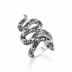 Thomas Sabo Sterling Silver Blackened Snake Ring