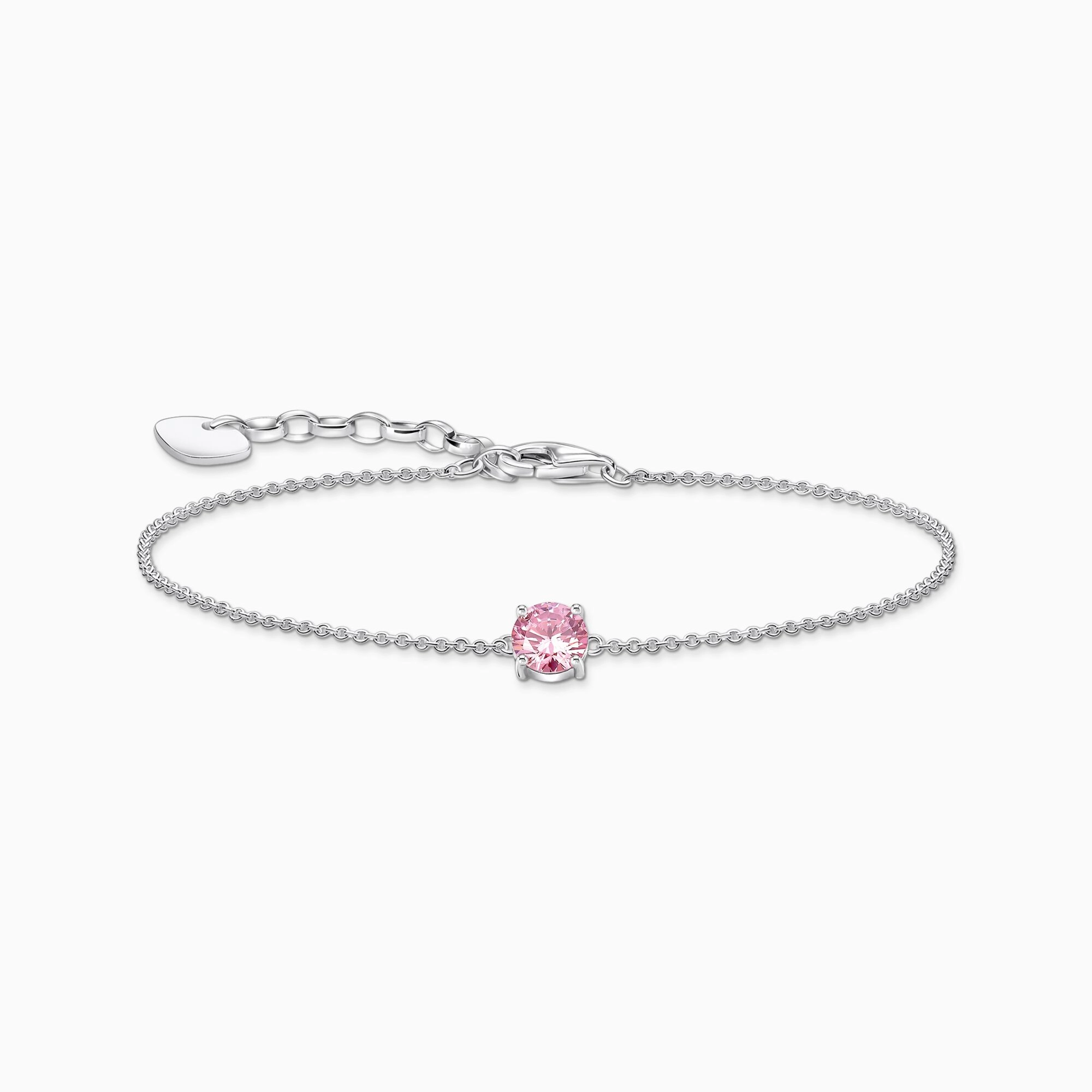 Thomas Sabo Sterling Silver Circle Pink Zirconia Bracelet