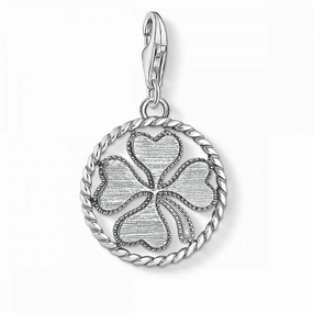 Thomas Sabo Sterling Silver Cloverleaf Coin Pendant Charm