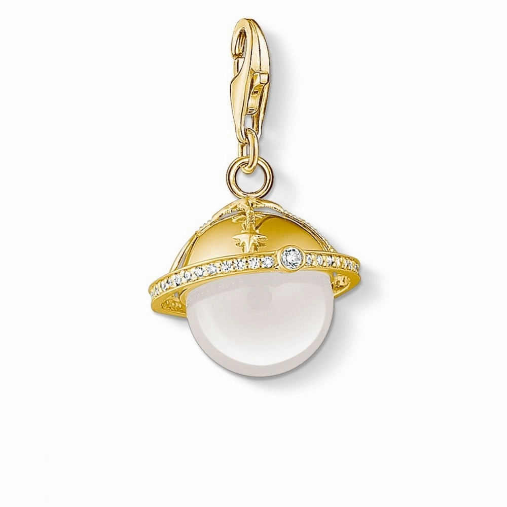 Thomas Sabo Sterling Silver Golden Planet Quartz Pendant Charm