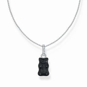 Thomas Sabo Sterling Silver Haribo Black Bear Pendant On 40-45cm Chain