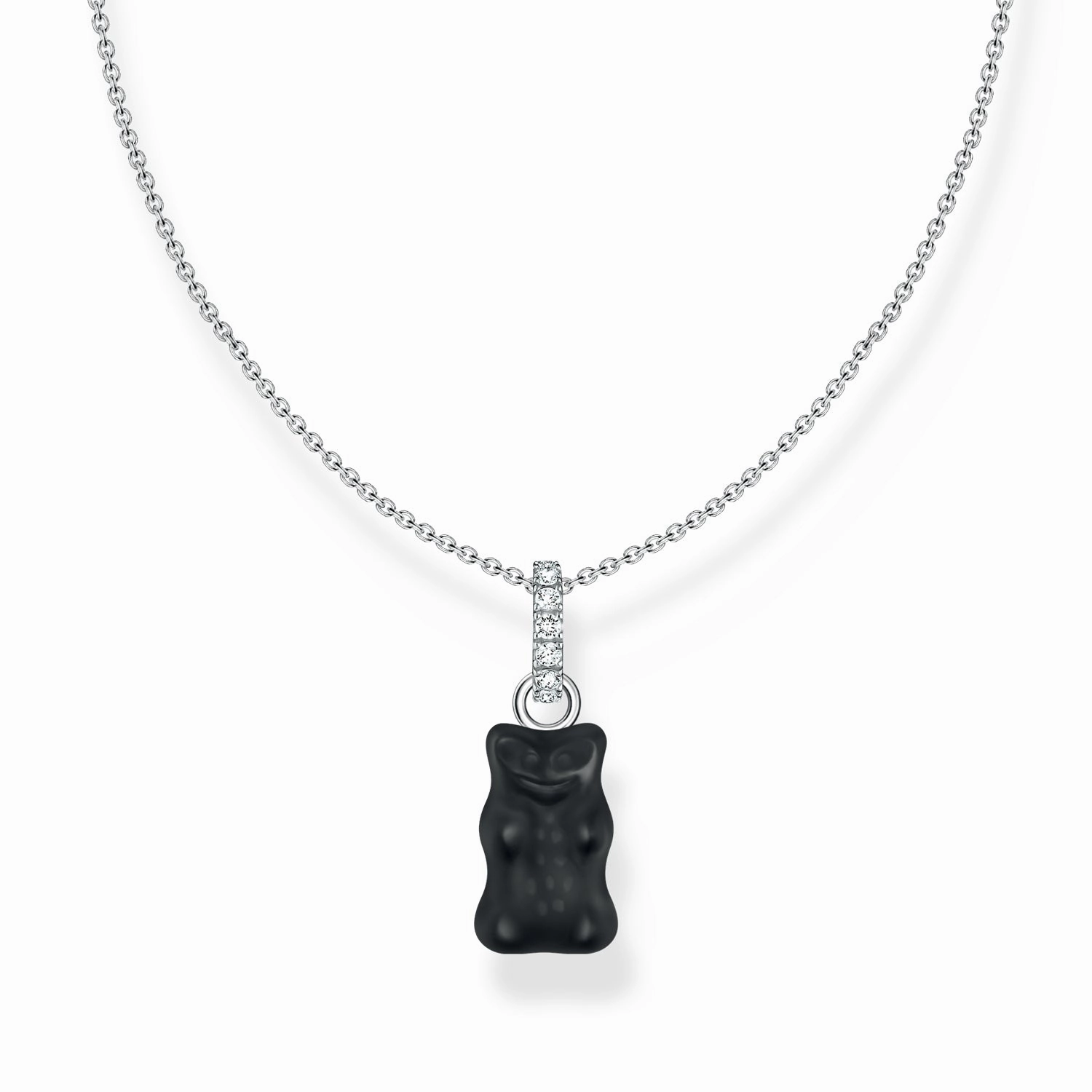 Thomas Sabo Sterling Silver Haribo Black Bear Pendant On 40-45cm Chain