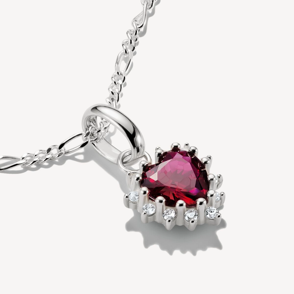 Thomas Sabo Sterling Silver Lab Grown Ruby True Romance Red Heart Connect Charm