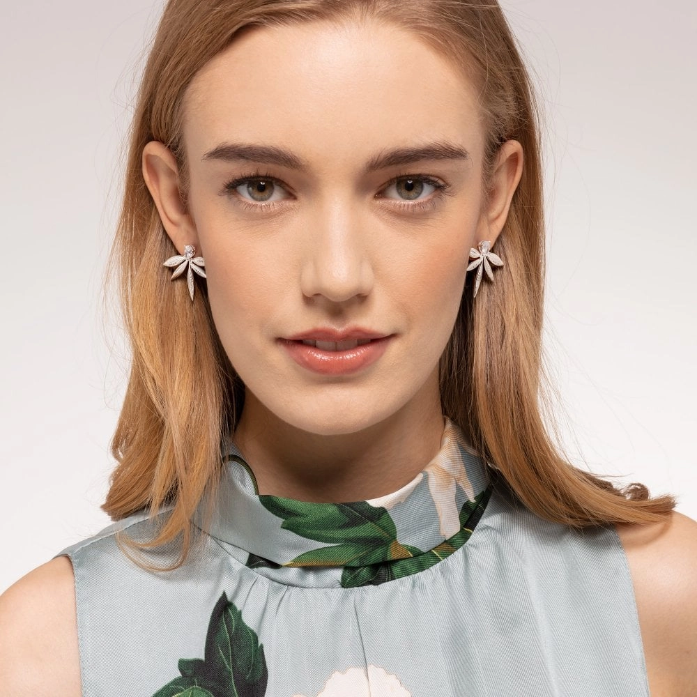Thomas Sabo Sterling Silver Leaves Stud Earrings