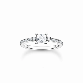 Thomas Sabo Sterling Silver Pave White Stone Ring