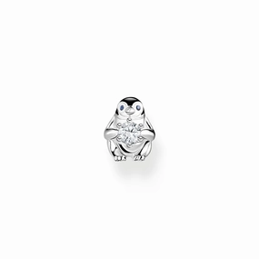 Thomas Sabo Sterling Silver Penguin White Stones Single Stud Earring