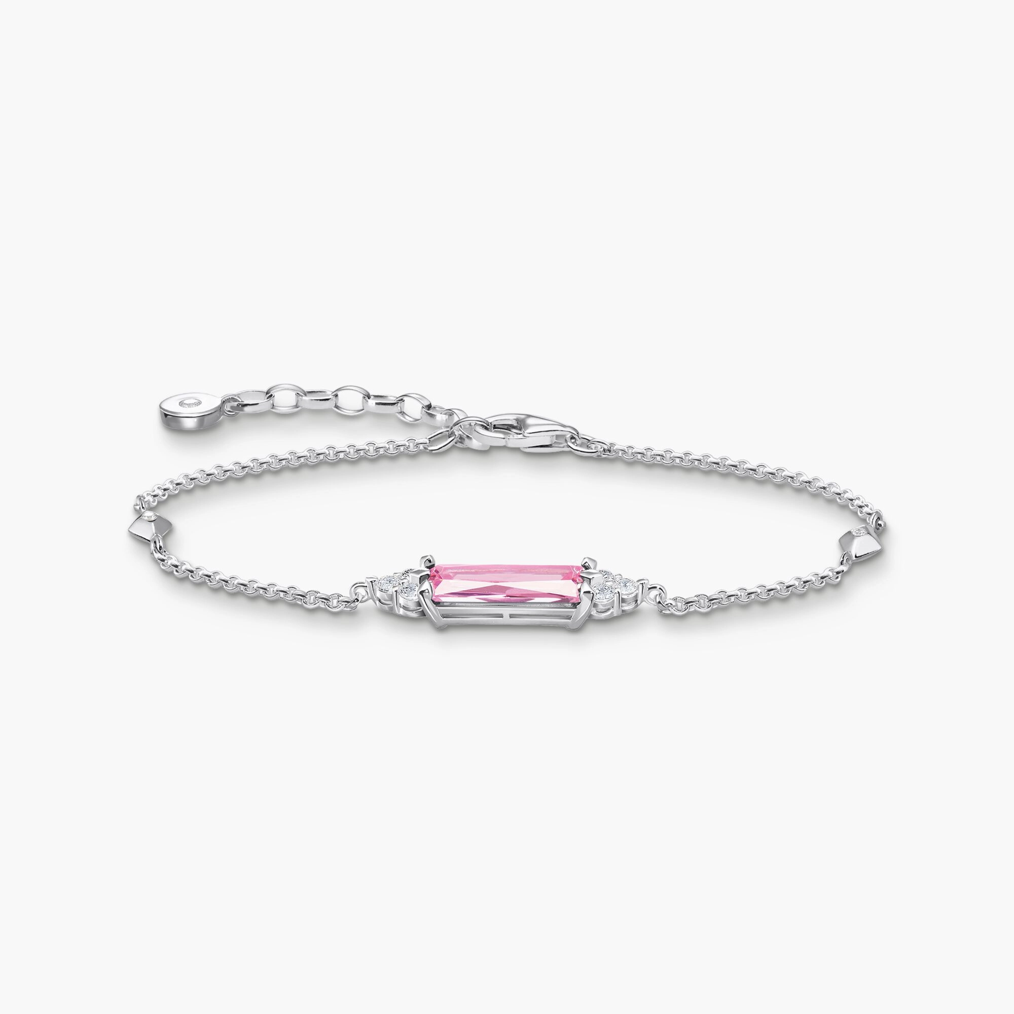 Thomas Sabo Sterling Silver Pink White Stones Bracelet