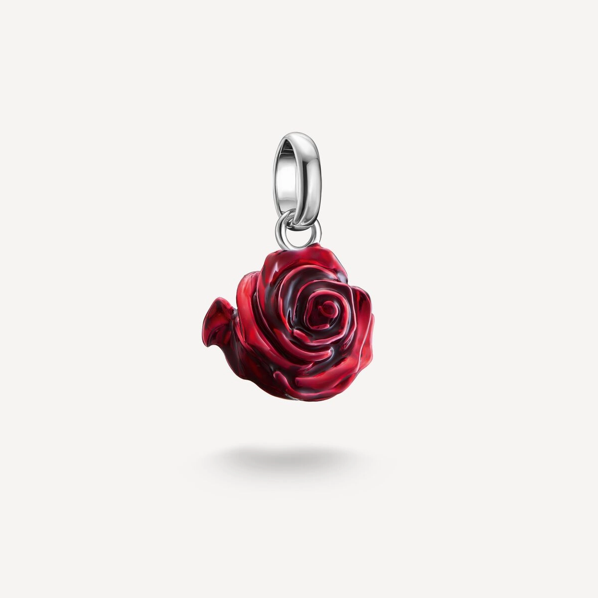 Thomas Sabo Sterling Silver Red Rose Blossom Connect Charm
